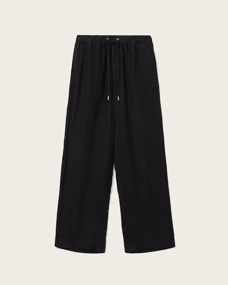 Sharp Straight Leg Linen Trousers