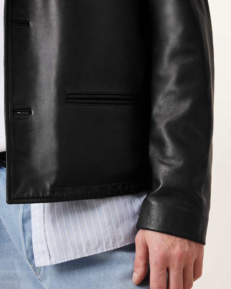 Watts Cropped Leather Blazer