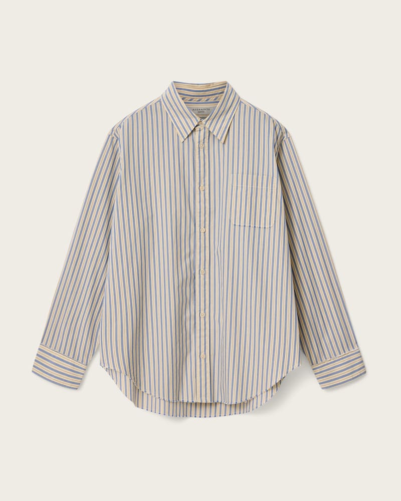 Roma Oversized Long Sleeve Striped Shirt