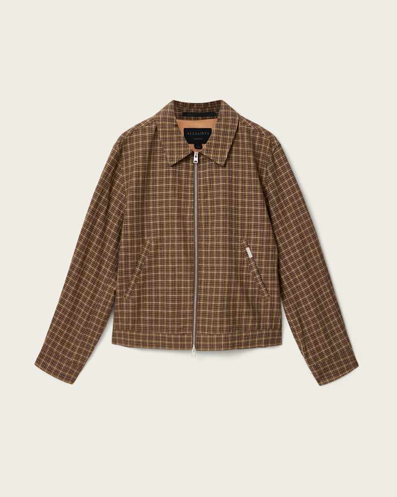 Lakeshaw Relaxed Fit Linen Blend Check Jacket
