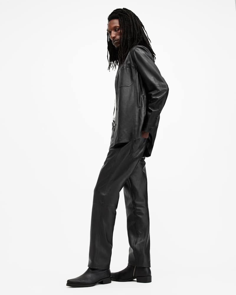 Lynch Straight Fit Leather Trousers