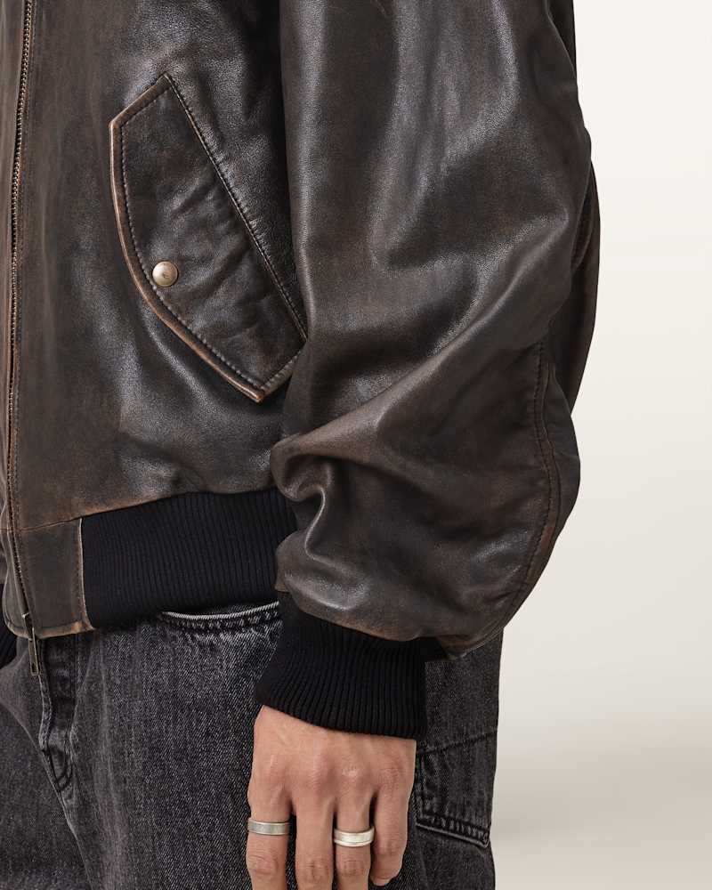 Marco Oversized Leather Bomber Jacket