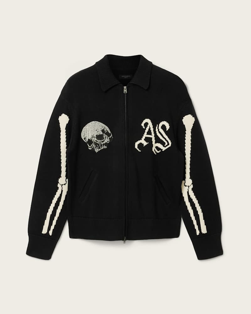 Adrian Zip Up Embroided Knitted Cardigan