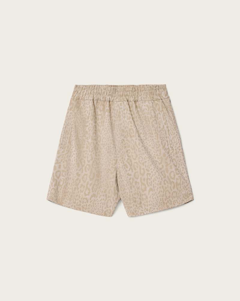 Hockley Relaxed Fit Suede Leopard Print Shorts