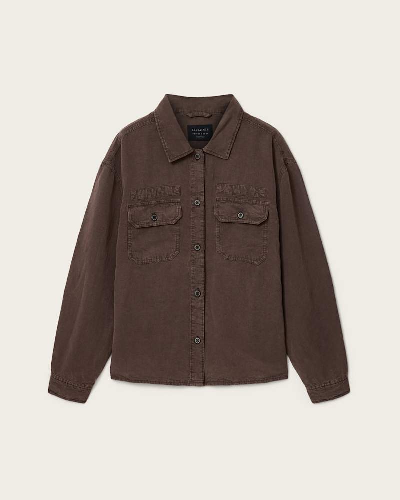 Korten Linen Blend Relaxed Fit Shacket