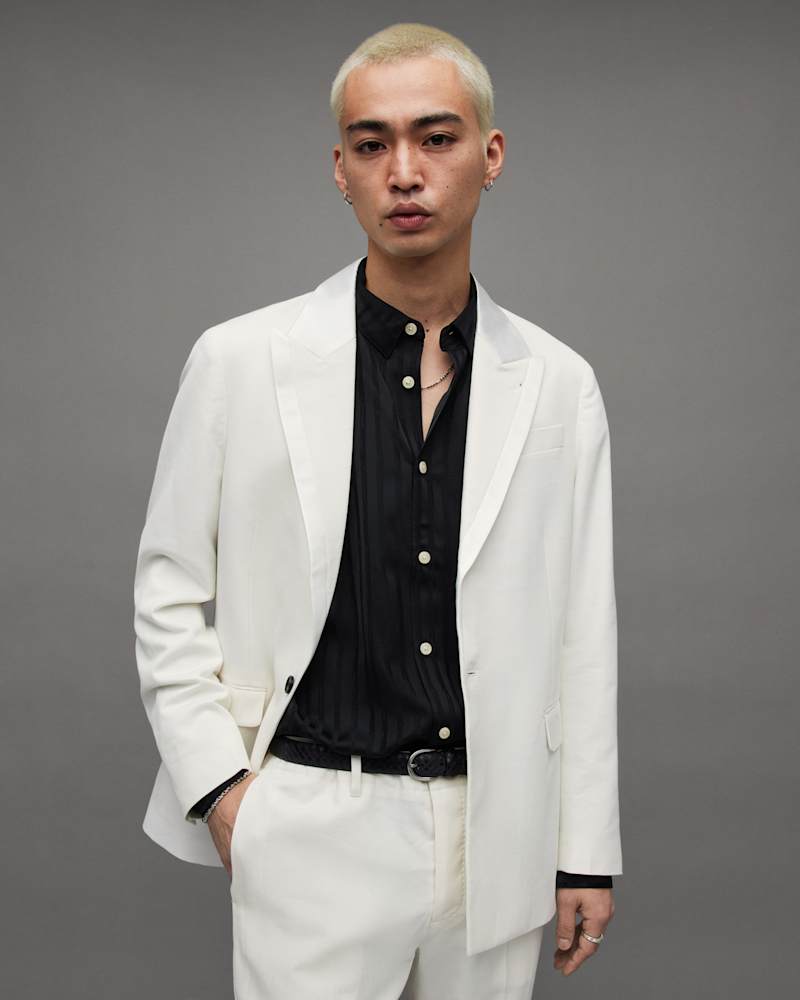 Canis Satin Trim Relaxed Fit Blazer
