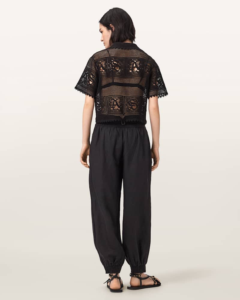 Harrie Linen Blend Baggy Fit Trousers