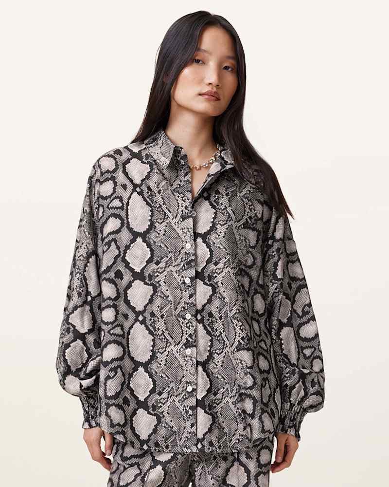 Charli Snake Print Long Sleeve Shirt
