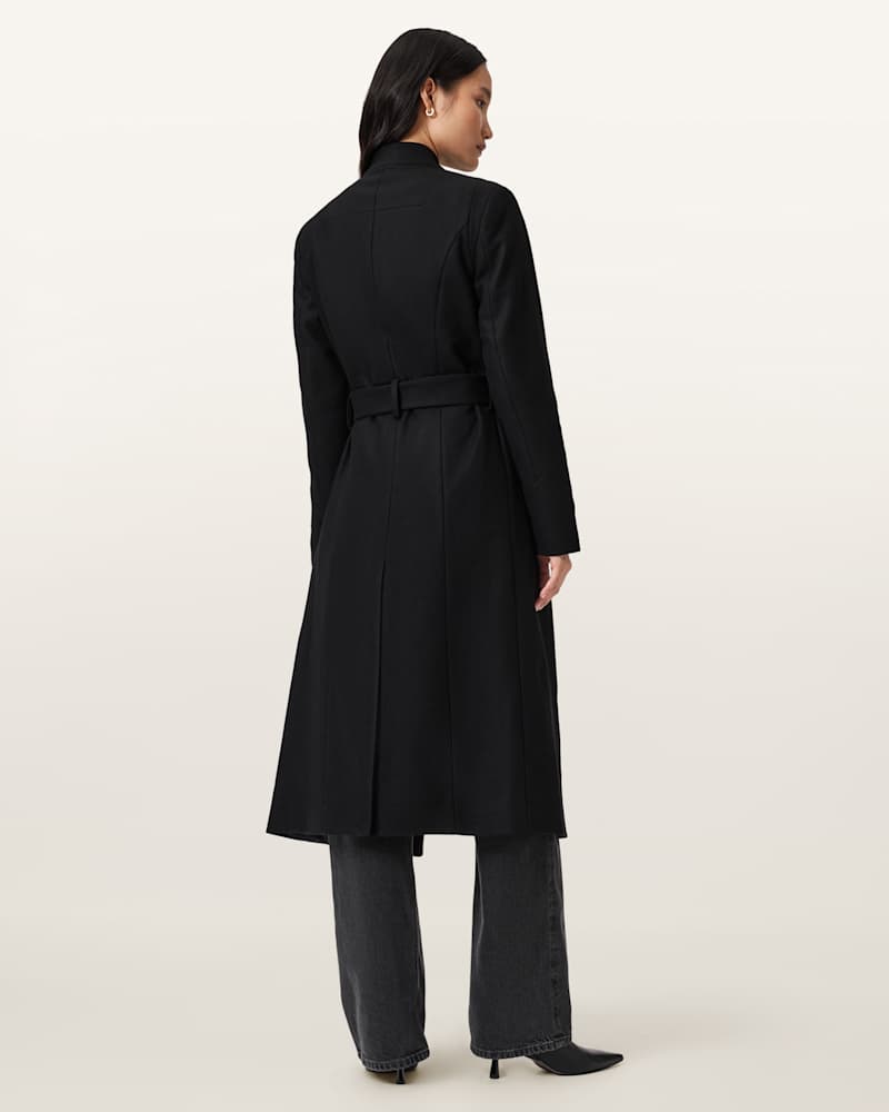 Riley Wrap Around Belted Long Line Coat