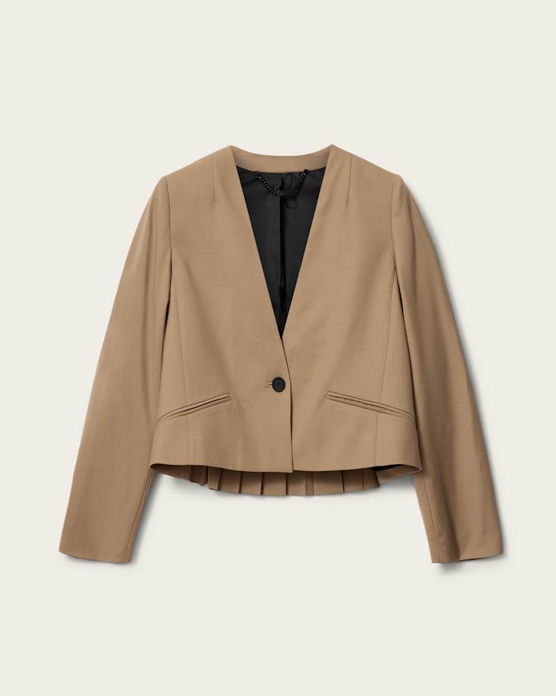 Poppy Single Breasted Pleated Blazer
