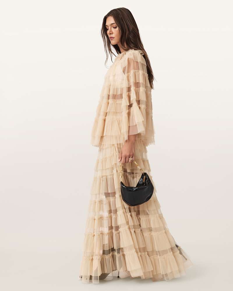 Aude Ruffle Cape Top