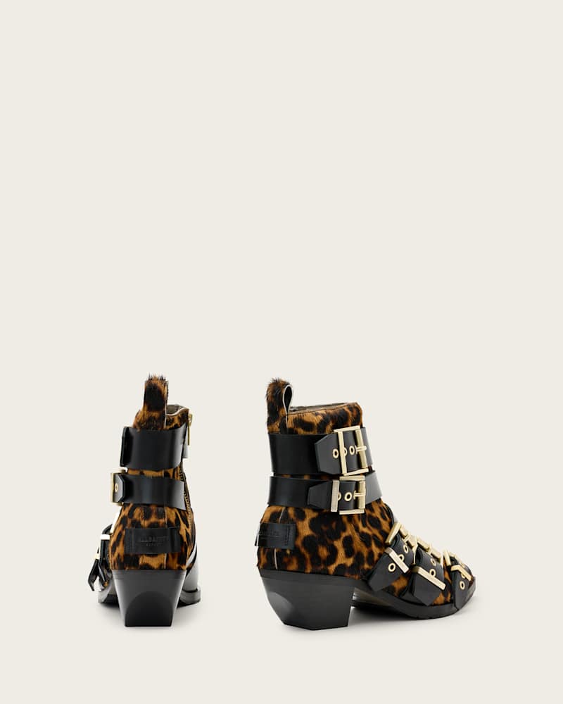 Jane Buckle Pointed Leather Boots