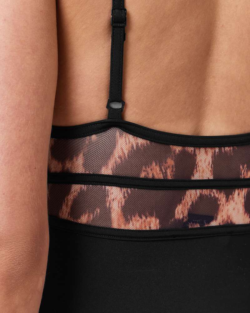 Xalia Mesh Leopard Print Swimsuit