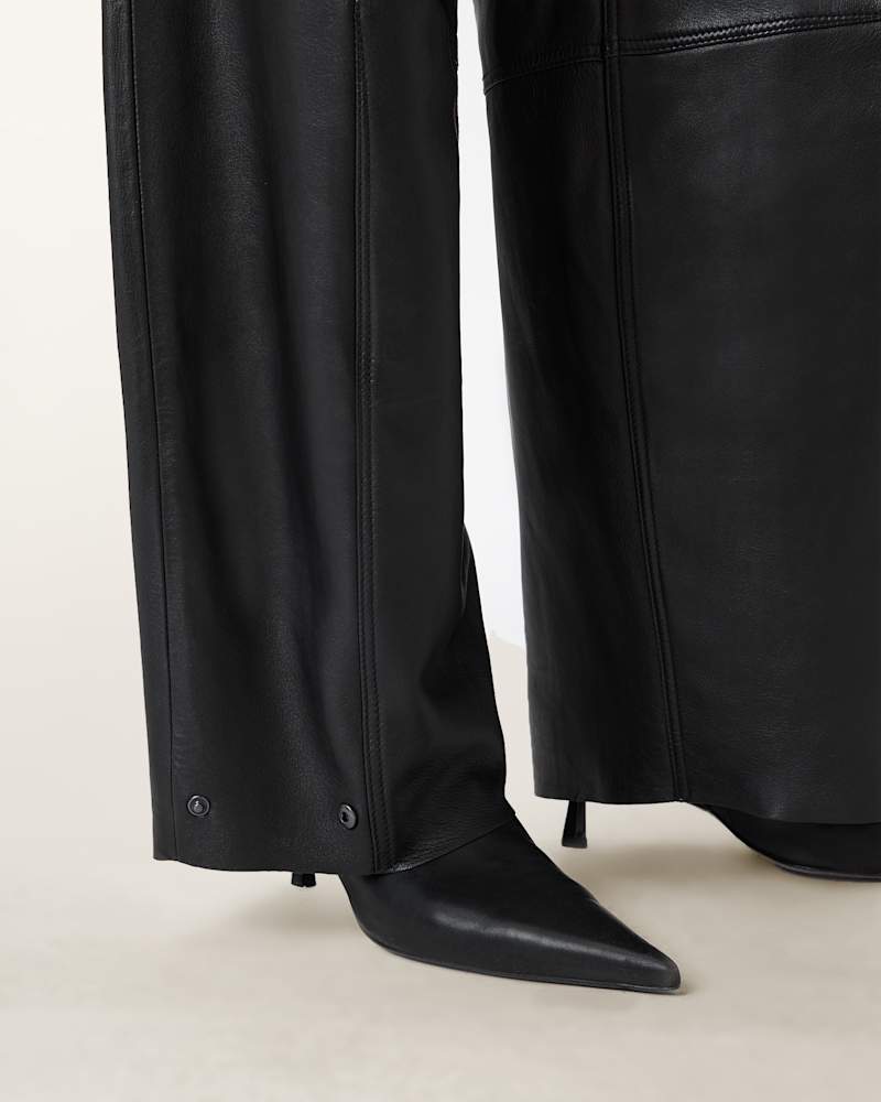 Jett Wide Leg Leather Trousers