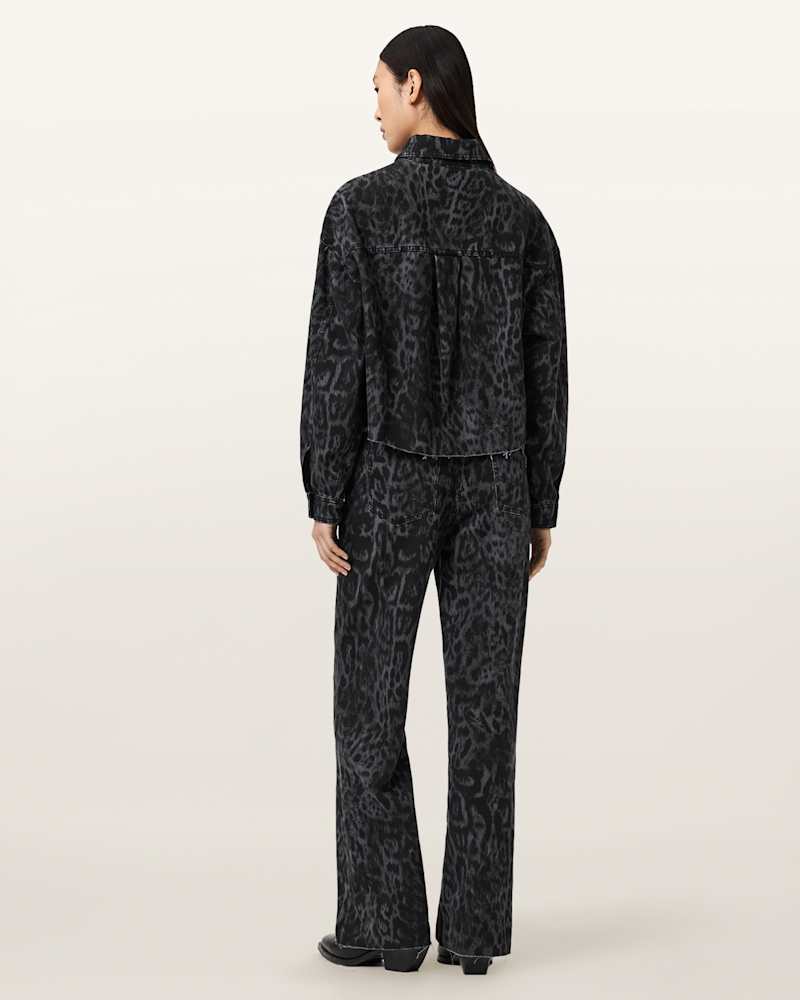 Blake Wide Leg Leopard Print Jeans