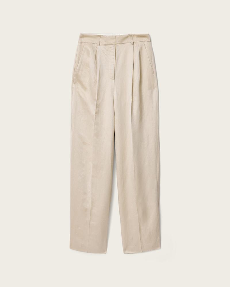 Helena Tailored Wide Leg Linen Blend Trousers 
