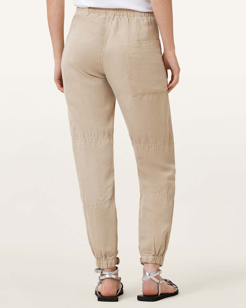 Val High-Rise Cargo Linen Blend Trousers