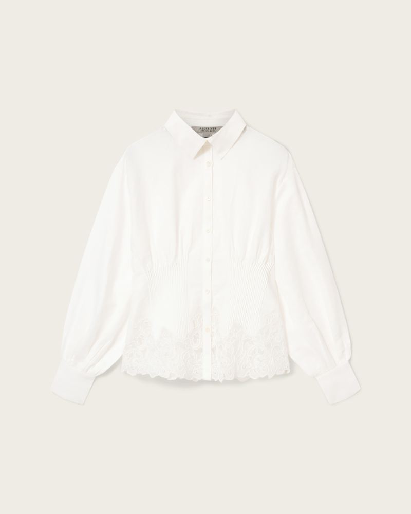 Carol Long Sleeve Lace Trimmed Shirt