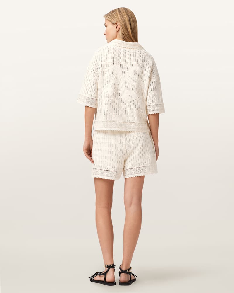 Elma Mid Rise Crochet Cotton Shorts