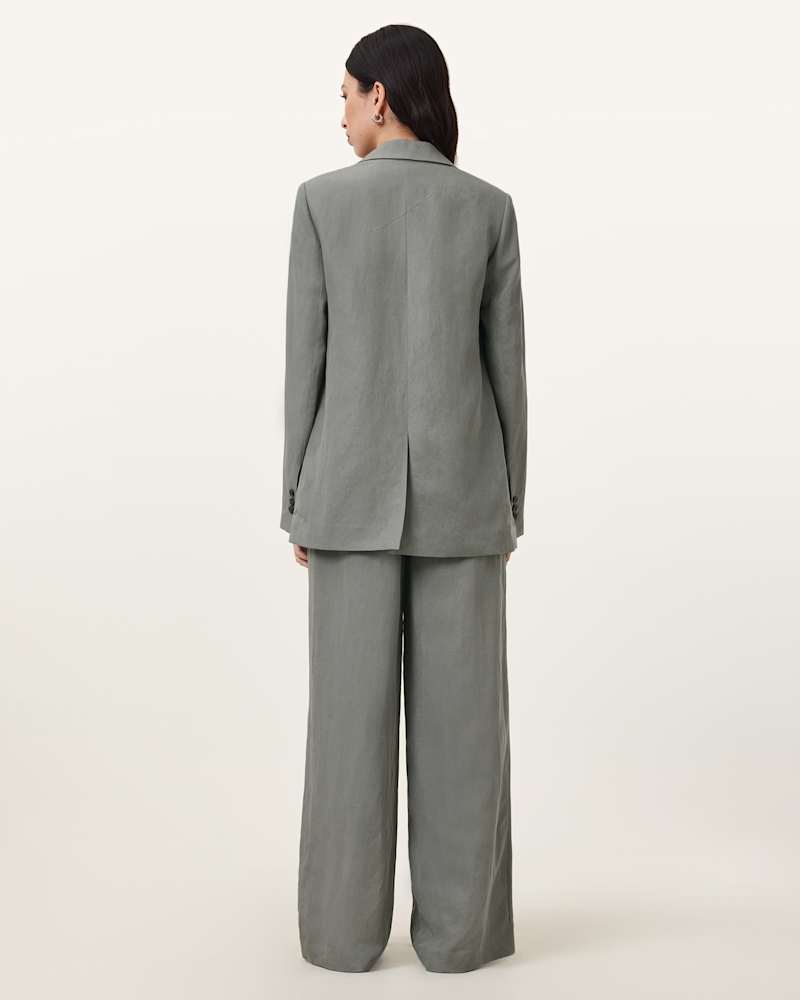 Averie Tencel Wide Leg Linen Blend Trousers