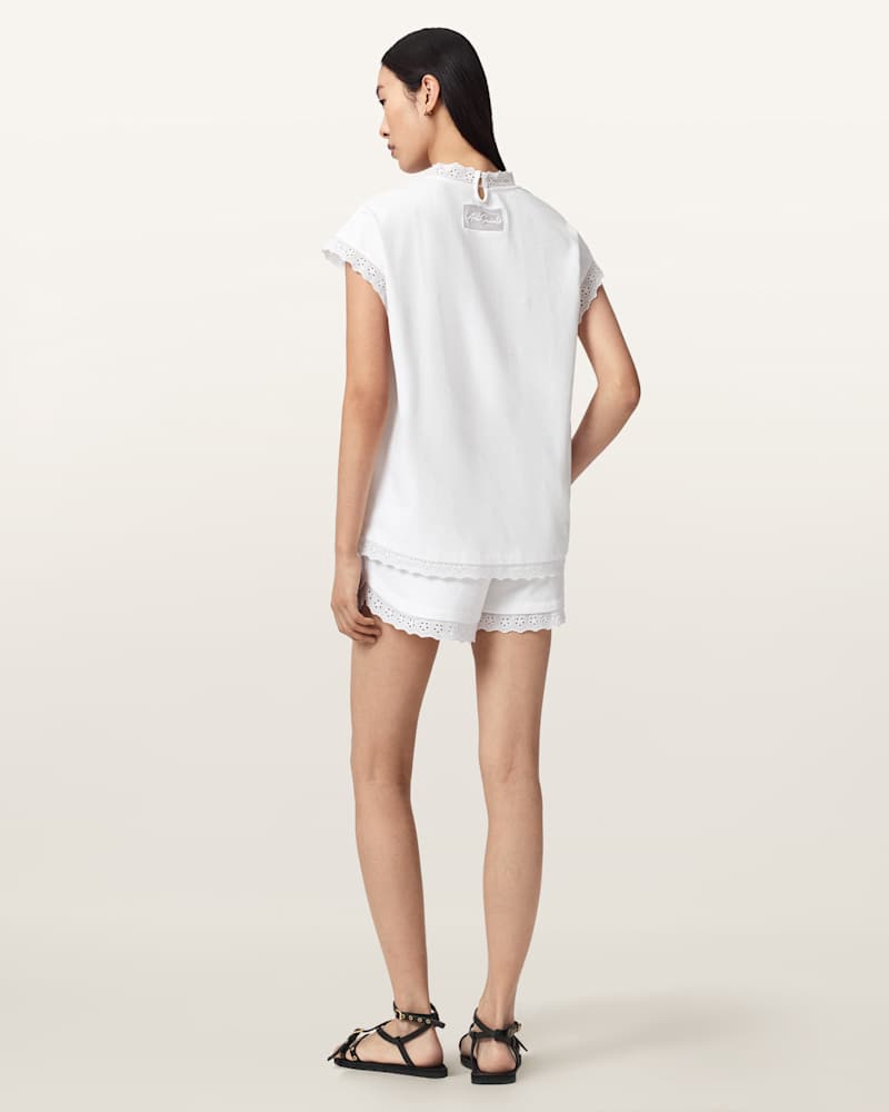 Lele Straight Fit Lace Trim Shorts
