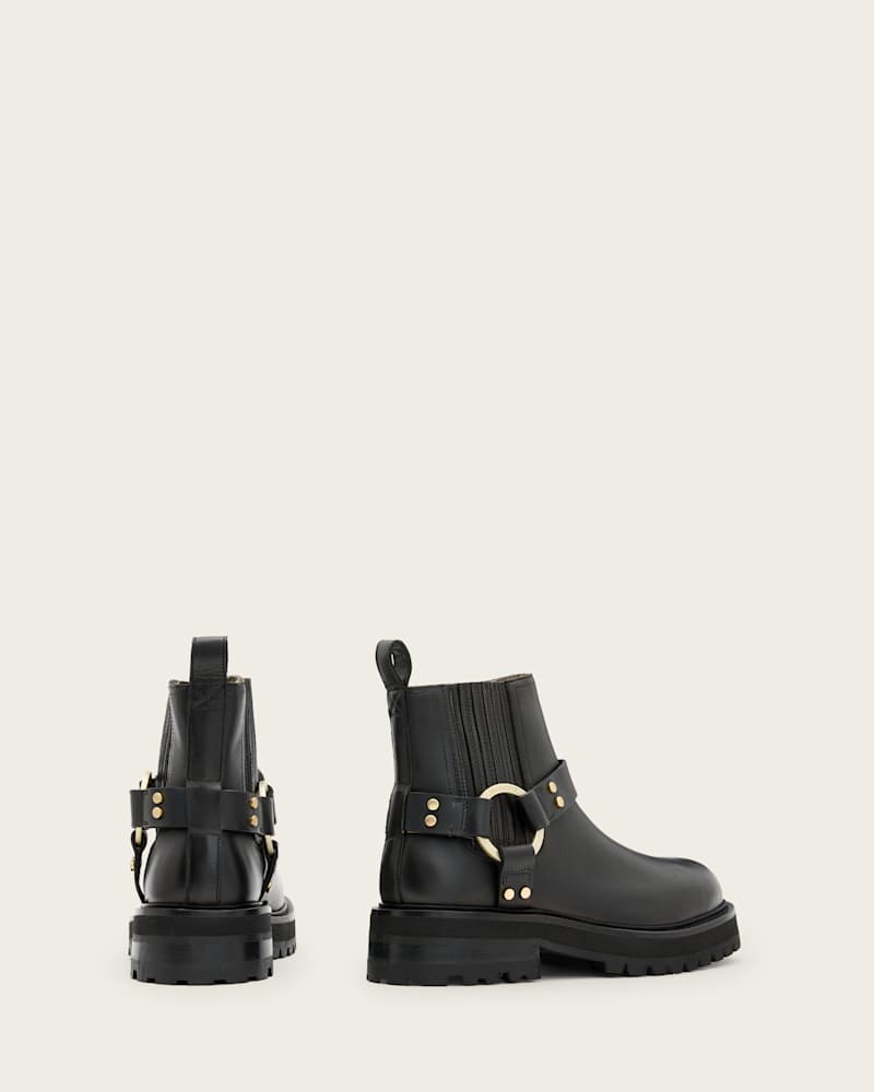 Maddie Ankle Length Leather Biker Boots