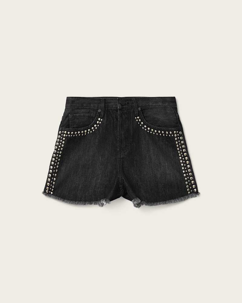 Heidi High Waisted Stud Denim Shorts