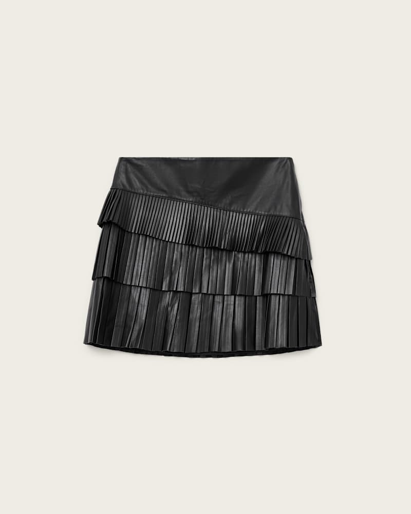 Nara Leather Pleated Mini Skirt