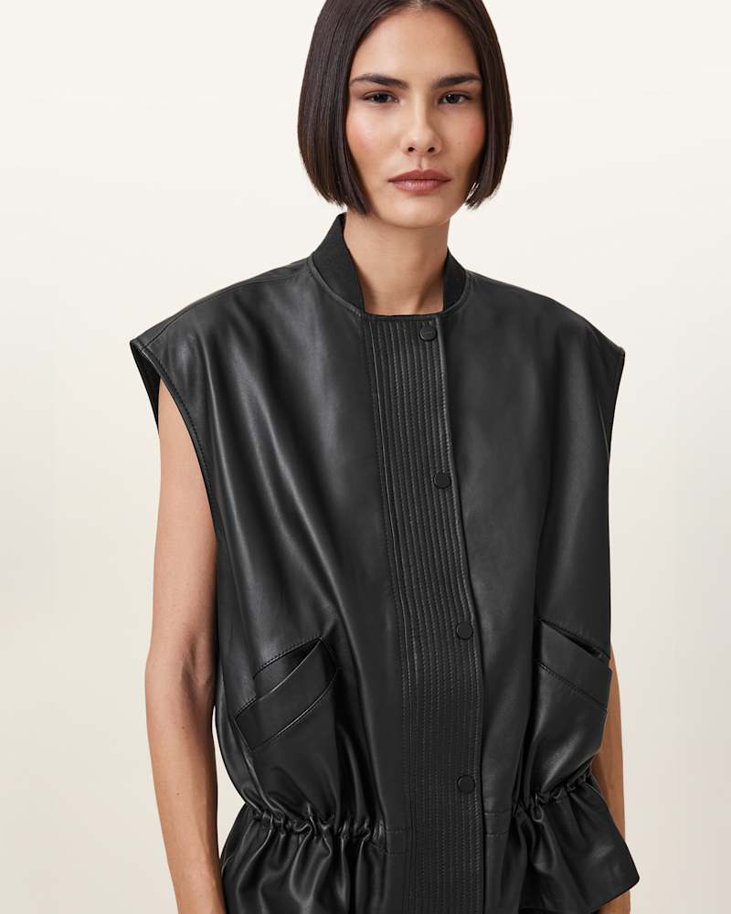Sofi Relaxed Fit Leather Gilet