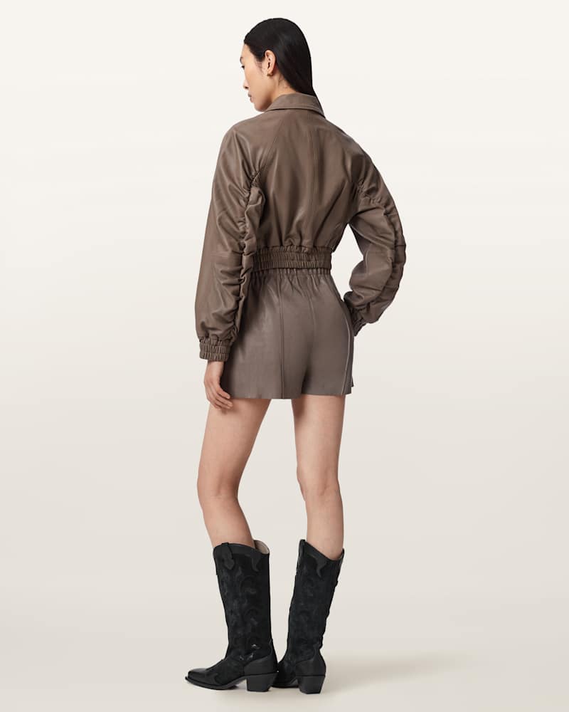 Fran High Rise Leather Shorts