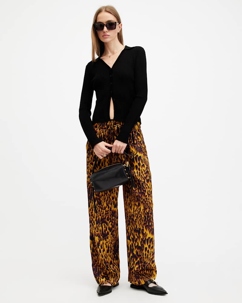 Tyler High Rise Abstract Print Trousers