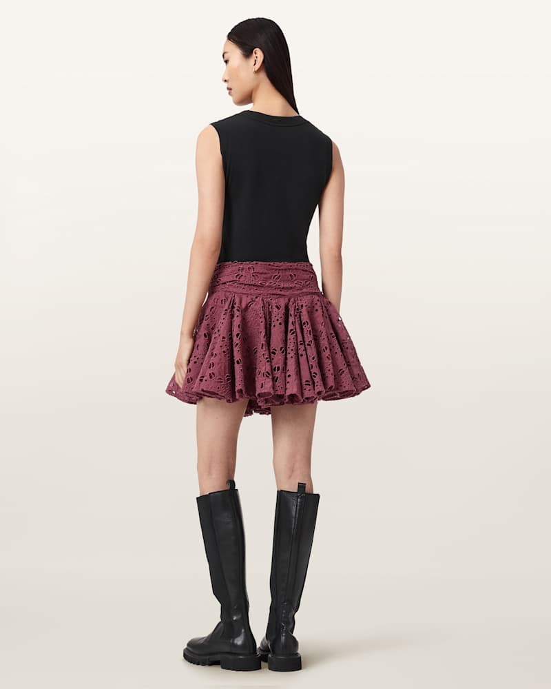 Dotty Broderie Mini Skirt