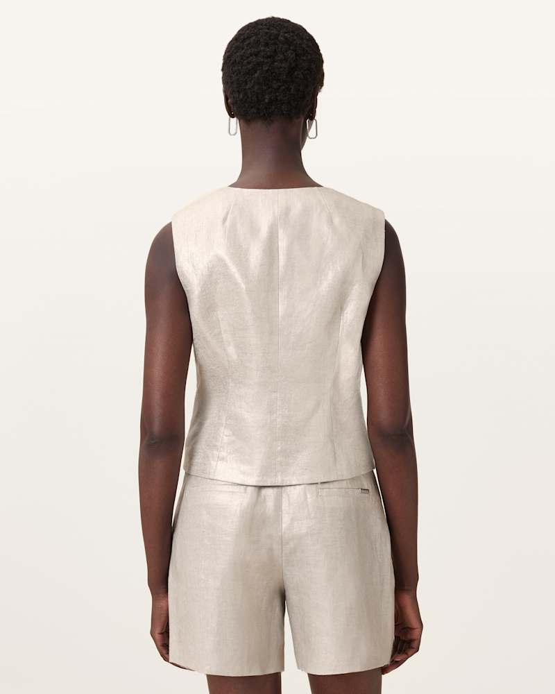 Averie Relaxed Fit Linen Waistcoat