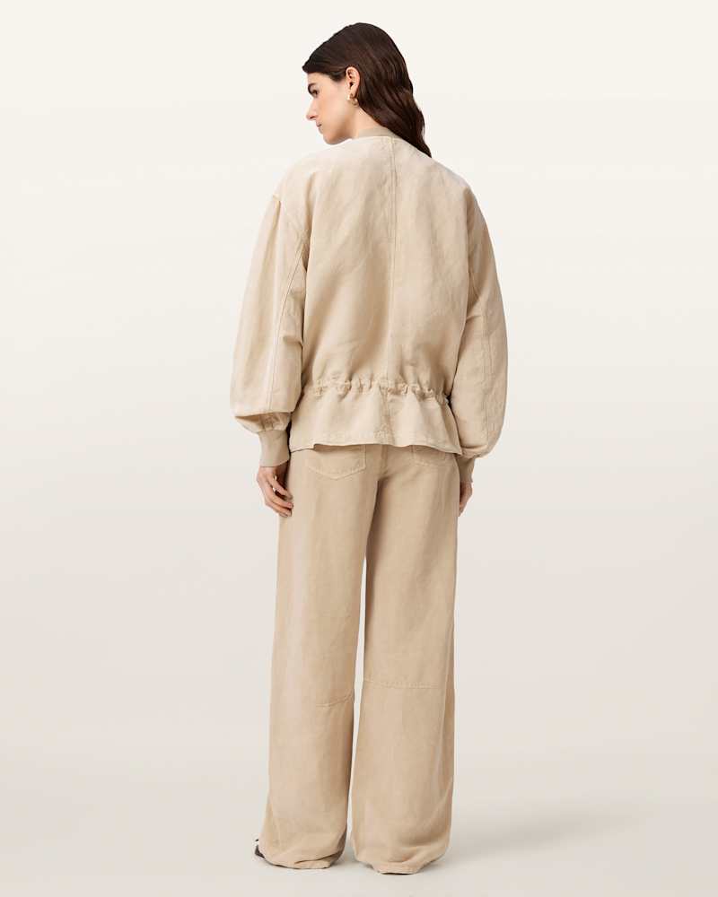 Jett Wide Leg Linen Blend Trousers