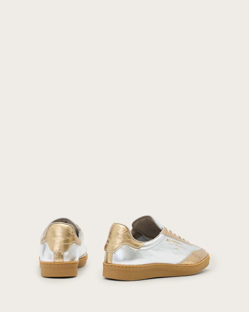Thelma Metallic Leather Low Top Trainers