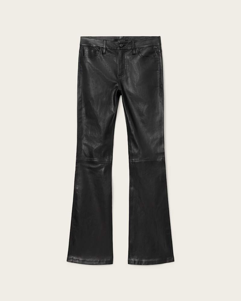 Haldan Leather Bootcut Trousers
