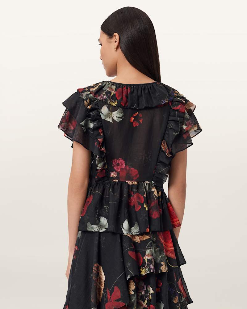 Alma Floral Frill Top