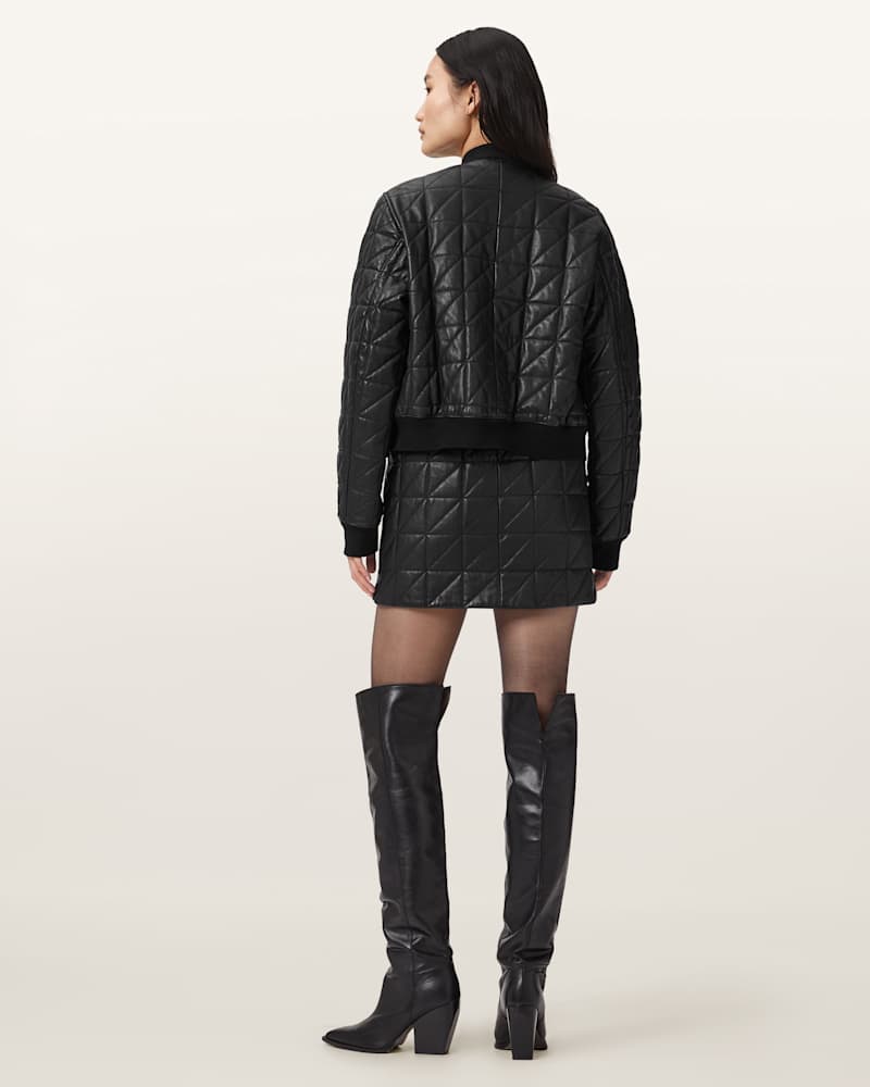 Carly Leather Quilted Skirt