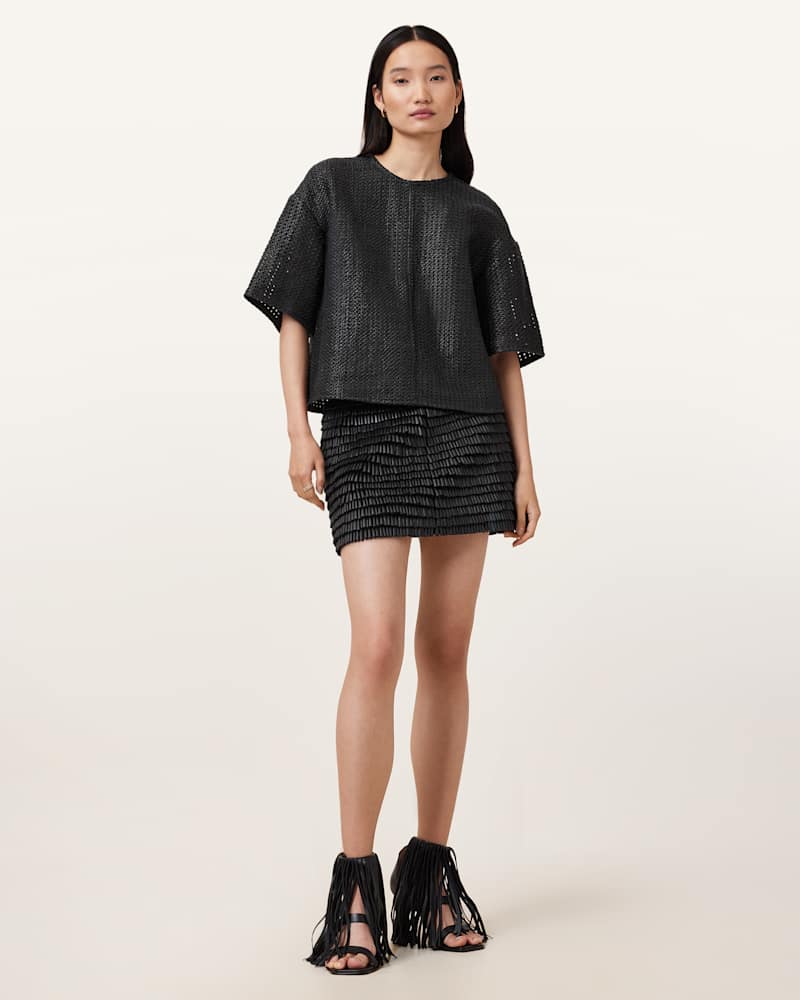 Krindle Leather Mini Skirt