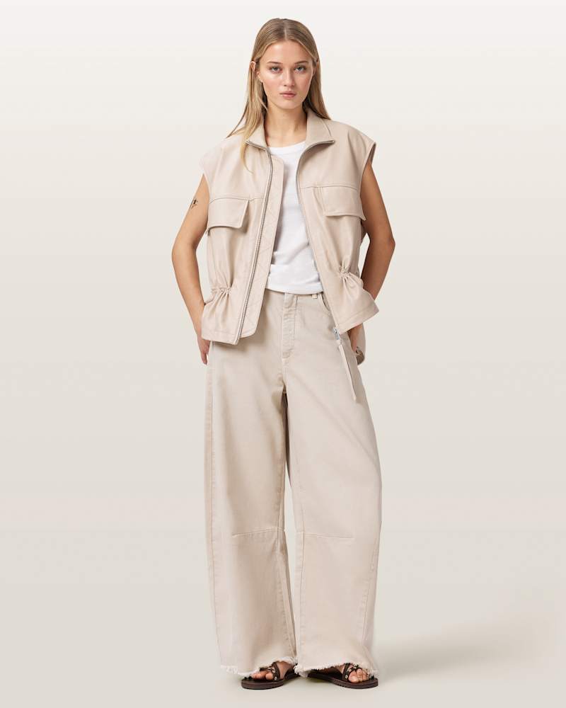 Flor Relaxed Fit Leather Gilet