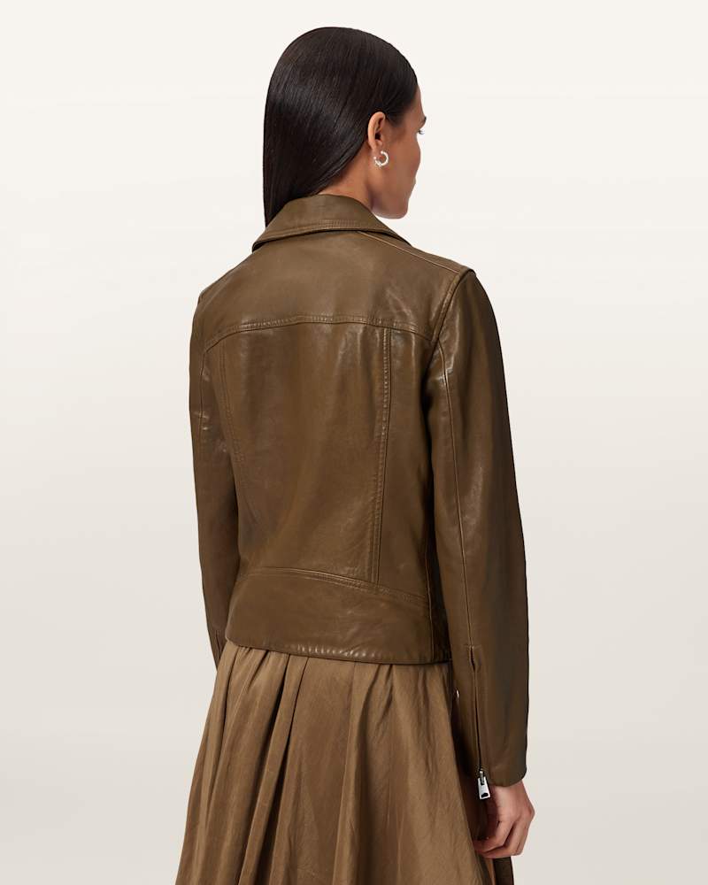 Dalby Slim Fit Leather Biker Jacket