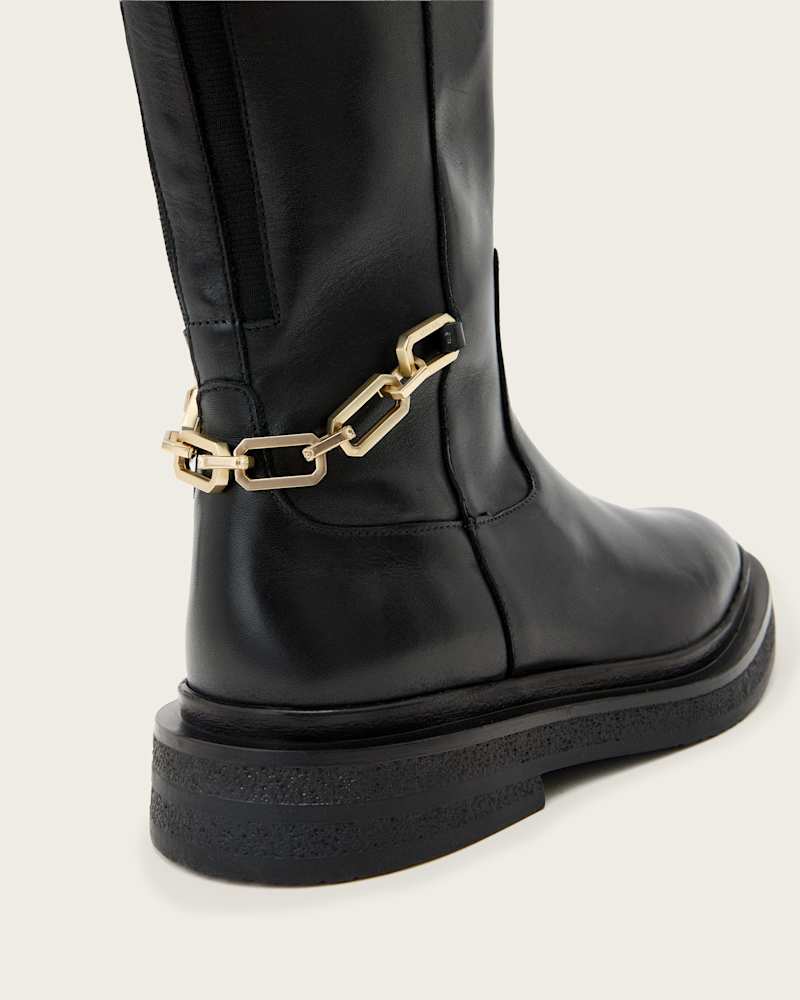 Escher Chain Leather Rider Boots