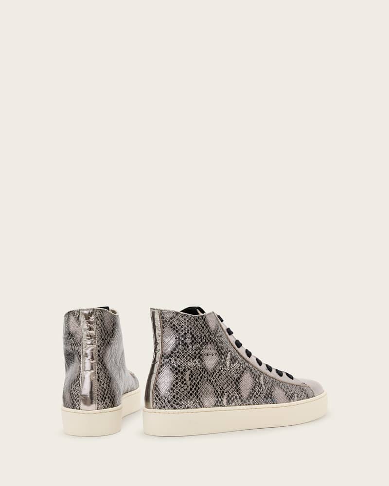 Tana Snake Print Leather High Top Trainers