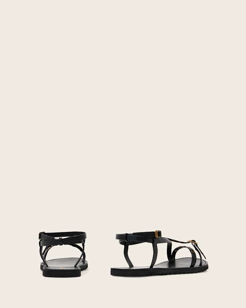 Tyla Eyelet Leather Buckle Sandals