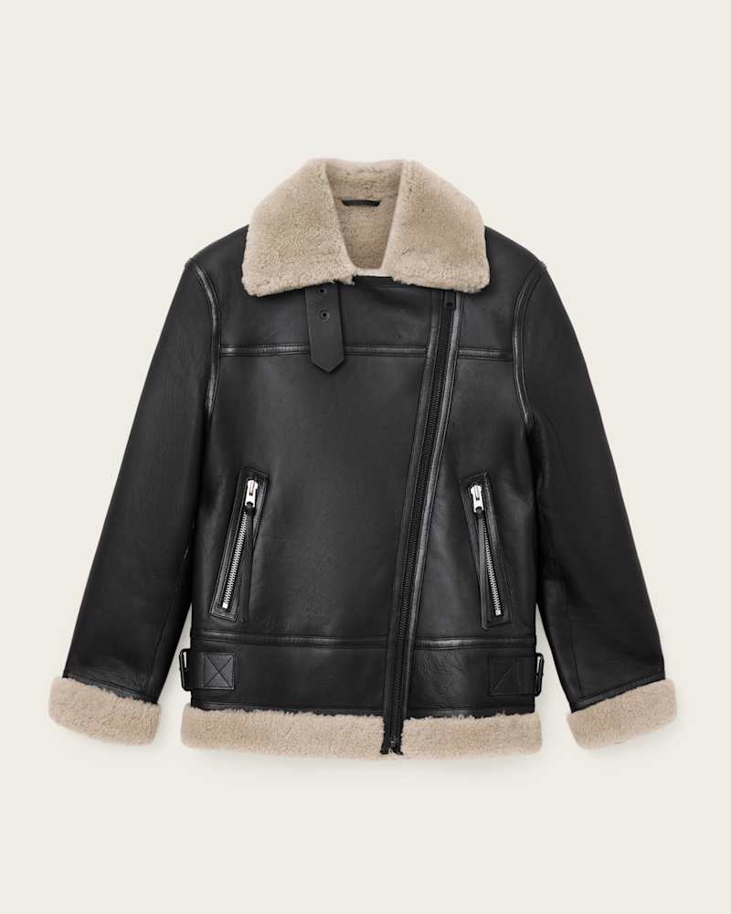 Sola Shearling Biker Jacket     