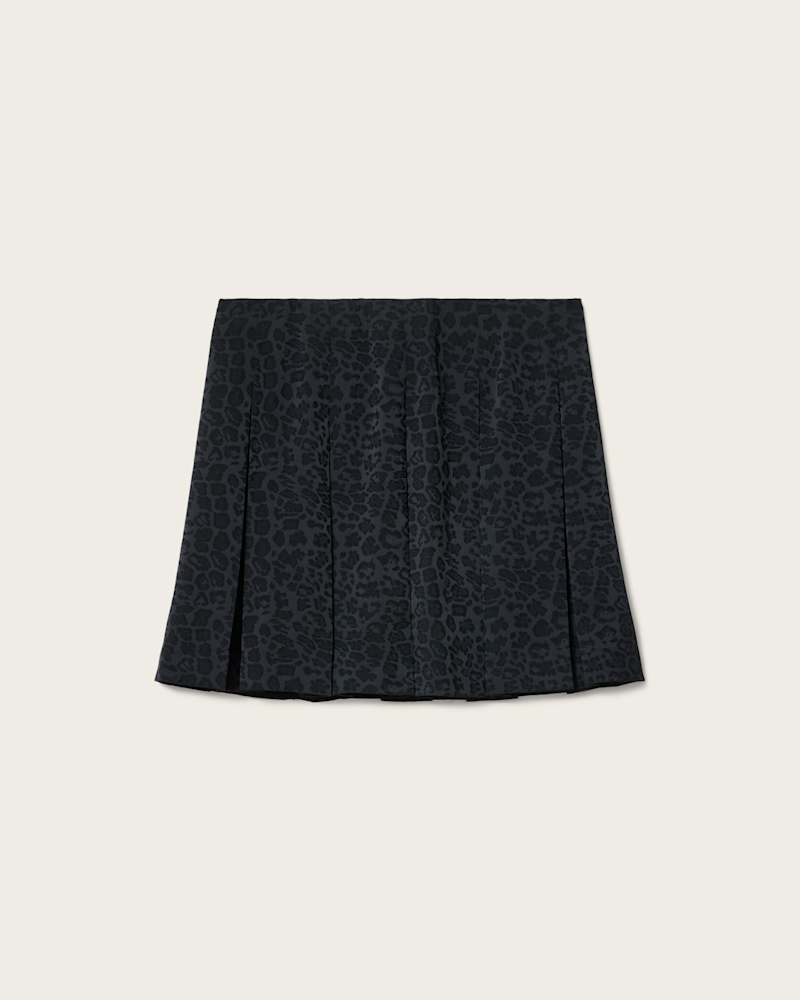 Viola Leopard Print Pleated Mini Skirt 