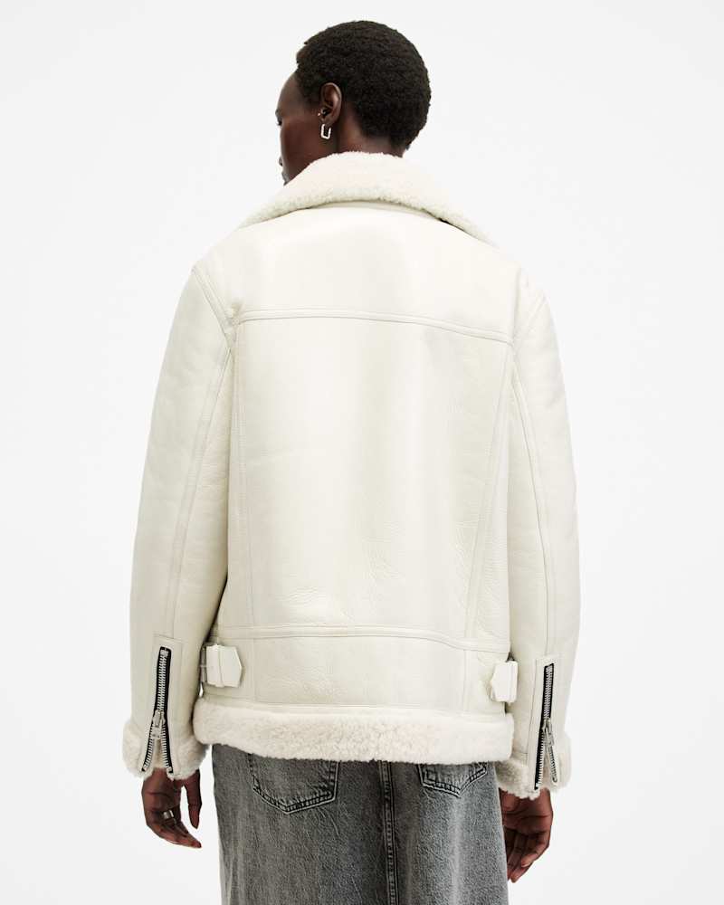 Sola Oversized Shearling Biker Jacket