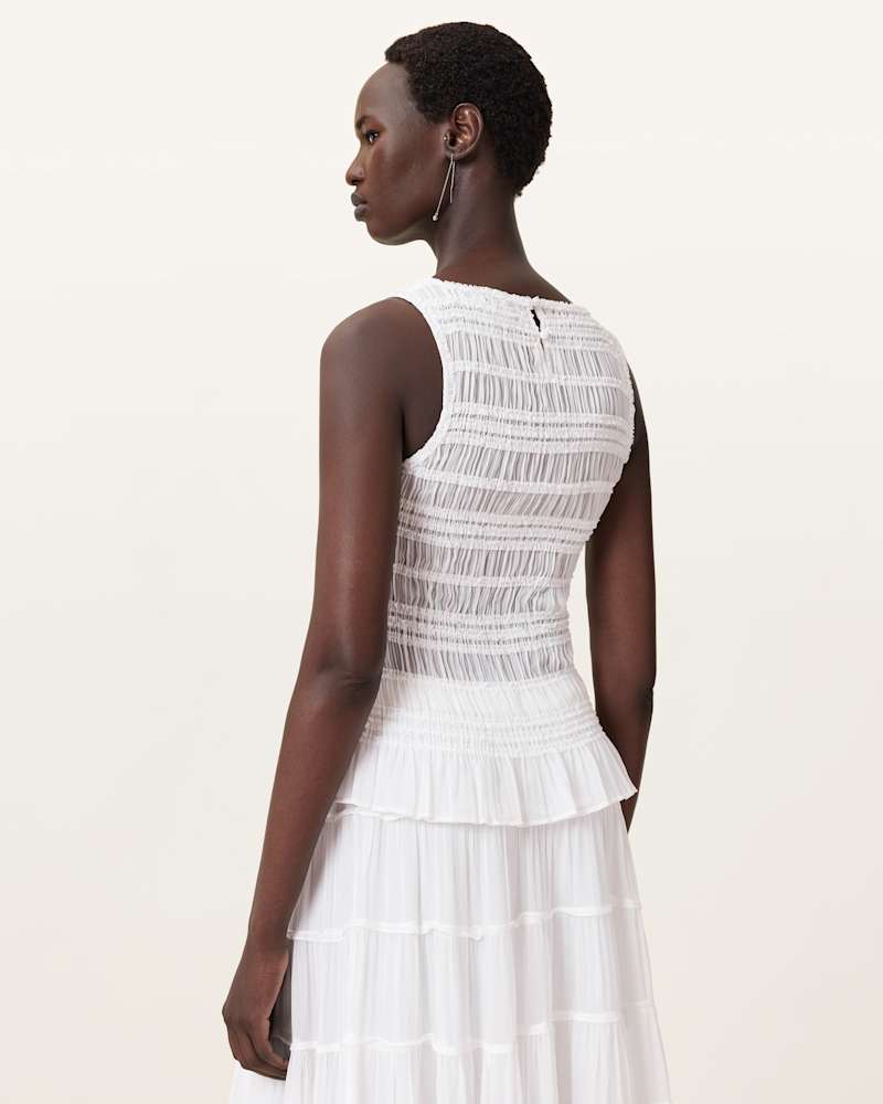 Marion Shirred Sleeveless Top