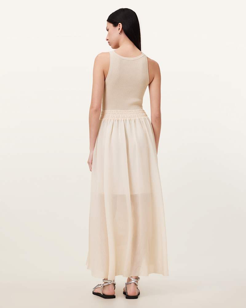 Zenia Sleeveless Asymmetric Midi Dress