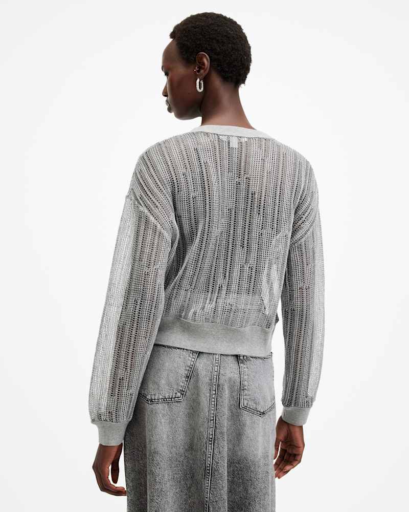 Giana Long Sleeve Open Knit Sweatshirt